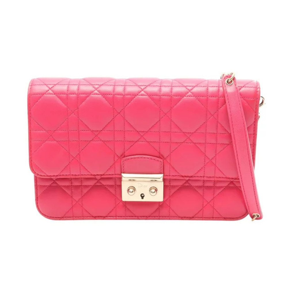 Christian Dior MISS Shoulder Bag Leather Pink